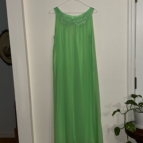 Gossard Artemis Vintage 60’s Seafoam Green 1104 Nightgown Robe Set In Nylon - Picture 3 of 6